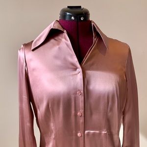 JNY rose 100% silk blouse, size 8P